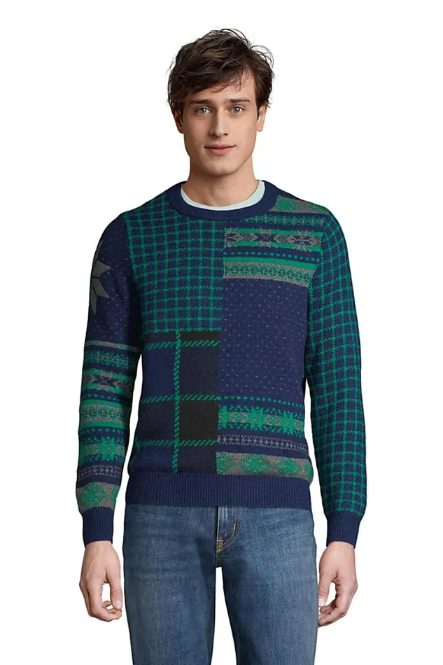 Lands039 End Sweaters Men Lighthouse Patchwork Crewneck Sweater Deep Sea Navy Patchwork Lands039 End Sweaters Men Lighthouse Patchwork Crewneck Sweater Deep Sea Navy Patchwork