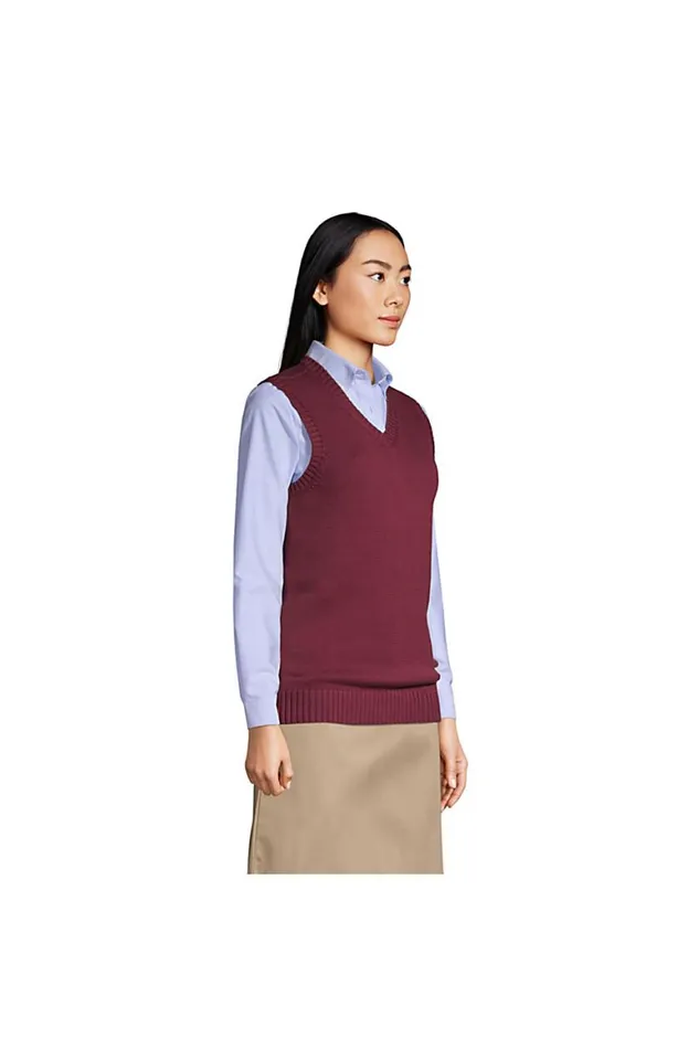 Lands039 End Sweaters Women Cotton Modal Sweater Vest Burgundy Lands039 End Sweaters Women Cotton Modal Sweater Vest Burgundy