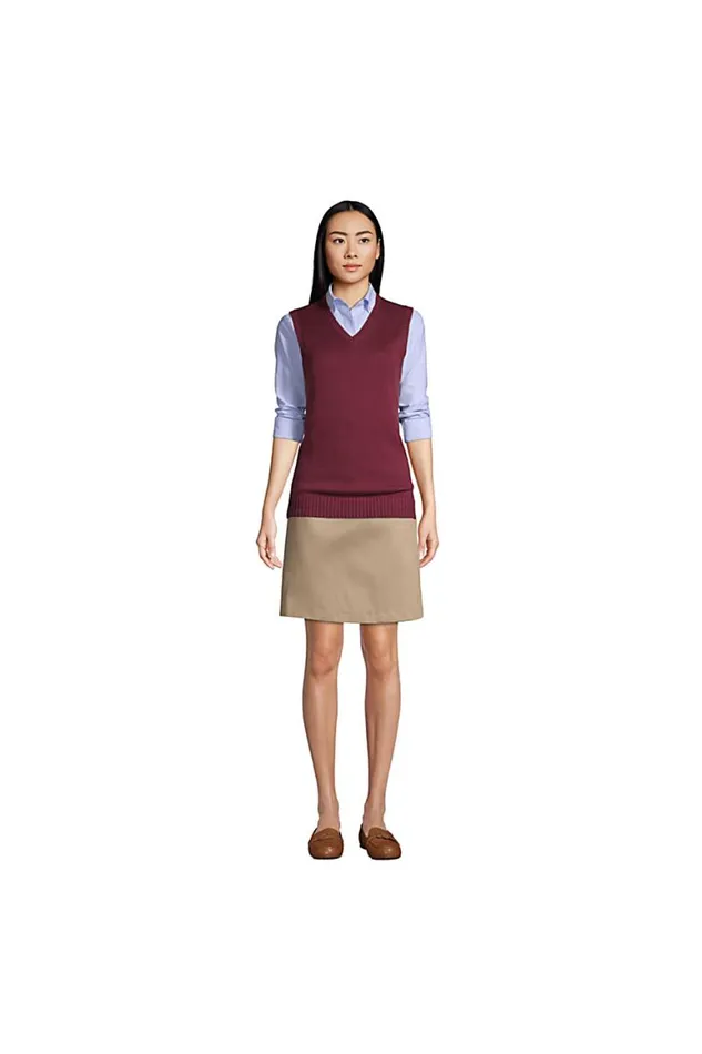 Lands039 End Sweaters Women Cotton Modal Sweater Vest Burgundy Lands039 End Sweaters Women Cotton Modal Sweater Vest Burgundy