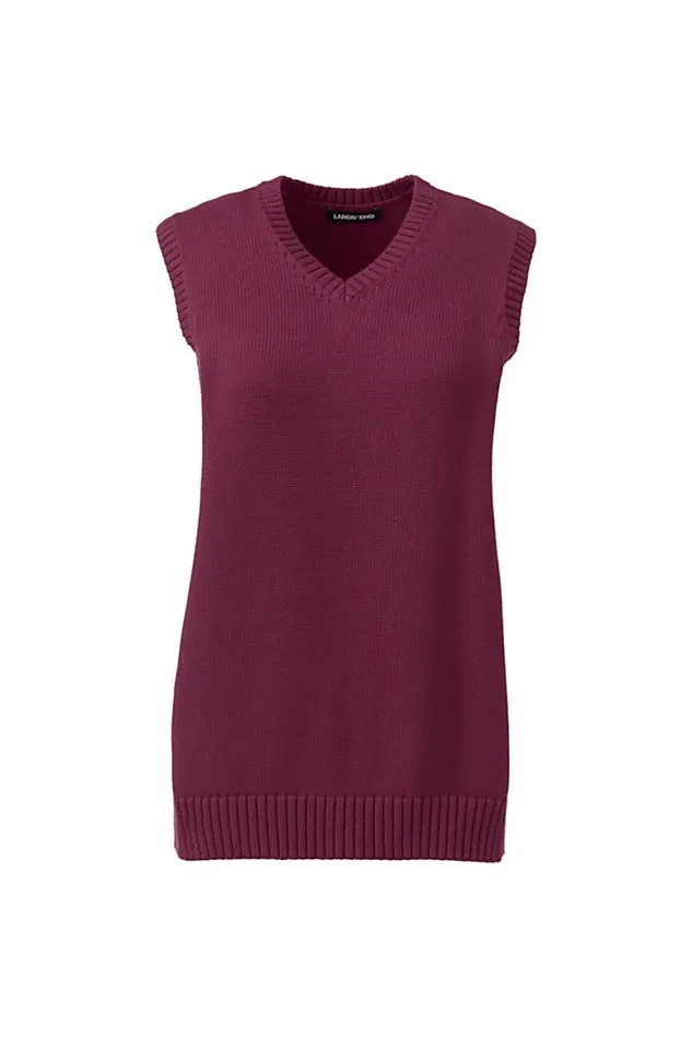 Lands039 End Sweaters Women Cotton Modal Sweater Vest Burgundy Lands039 End Sweaters Women Cotton Modal Sweater Vest Burgundy