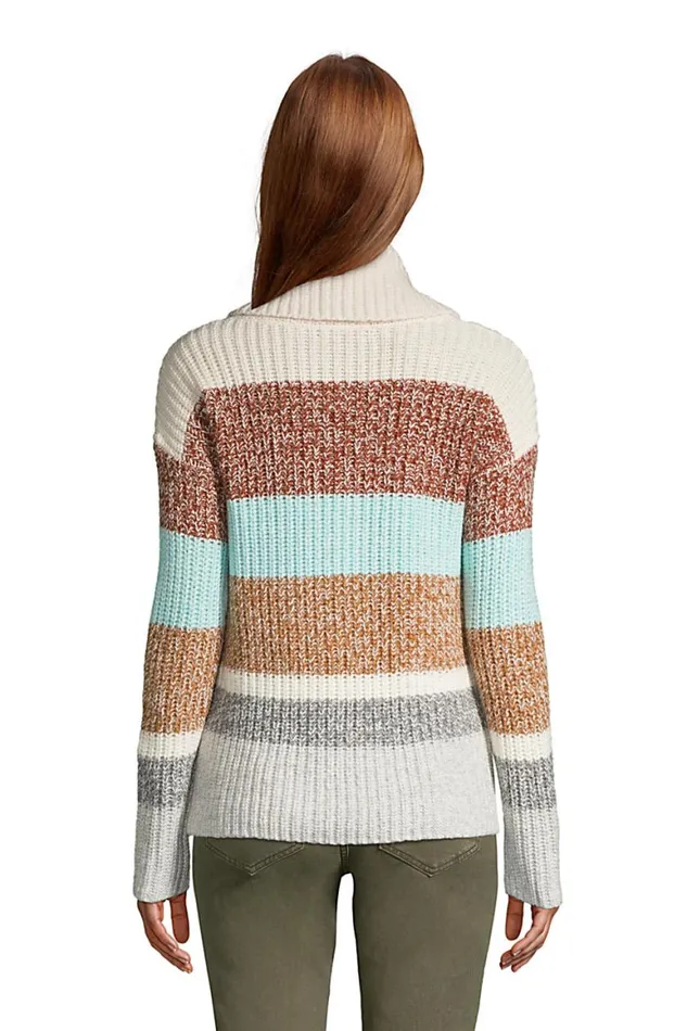Lands039 End Sweaters Women Cozy Lofty Cowl Neck Sweater 8211 Stripe Cement Heather Marl Stripe Lands039 End Sweaters Women Cozy Lofty Cowl Neck Sweater 8211 Stripe Cement Heather Marl Stripe