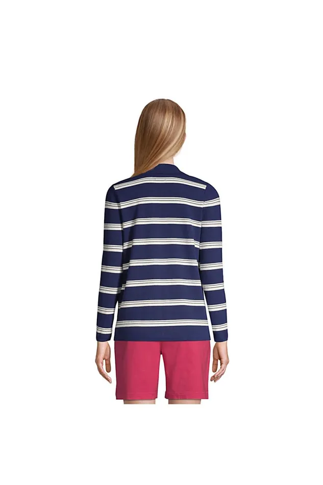 Lands039 End Sweaters Women Fine Gauge Cotton Button Front Blazer Sweater 8211 Stripe Deep Sea Navy Founders Stripe Lands039 End Sweaters Women Fine Gauge Cotton Button Front Blazer Sweater 8211 Stripe Deep Sea Navy Founders Stripe