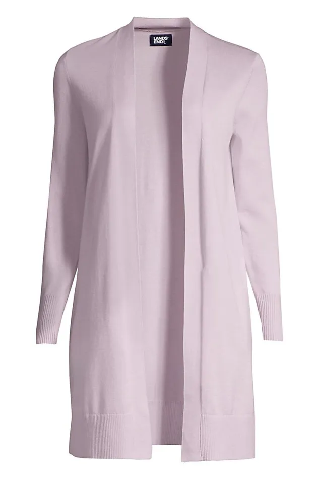 Lands039 End Sweaters Women Fine Gauge Cotton Long Open Cardigan Sweater Soft Iris Purple Lands039 End Sweaters Women Fine Gauge Cotton Long Open Cardigan Sweater Soft Iris Purple
