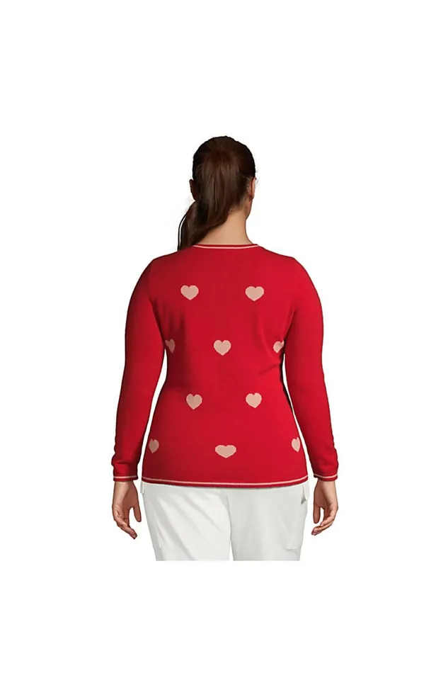 Lands039 End Sweaters Women Plus Size Cashmere Crewneck Sweater 8211 Pattern Compass Red Hearts Lands039 End Sweaters Women Plus Size Cashmere Crewneck Sweater 8211 Pattern Compass Red Hearts