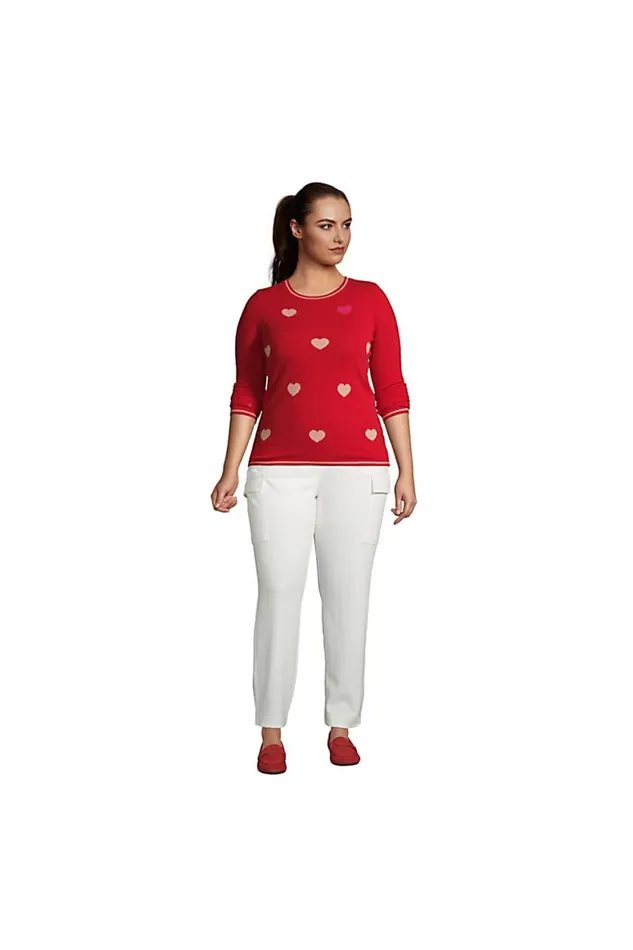 Lands039 End Sweaters Women Plus Size Cashmere Crewneck Sweater 8211 Pattern Compass Red Hearts Lands039 End Sweaters Women Plus Size Cashmere Crewneck Sweater 8211 Pattern Compass Red Hearts