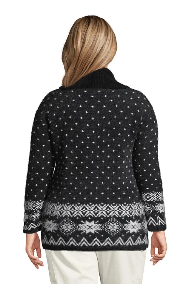 Lands039 End Sweaters Women Plus Size Eyelash Cowl Neck Sweater Black Lands039 End Sweaters Women Plus Size Eyelash Cowl Neck Sweater Black