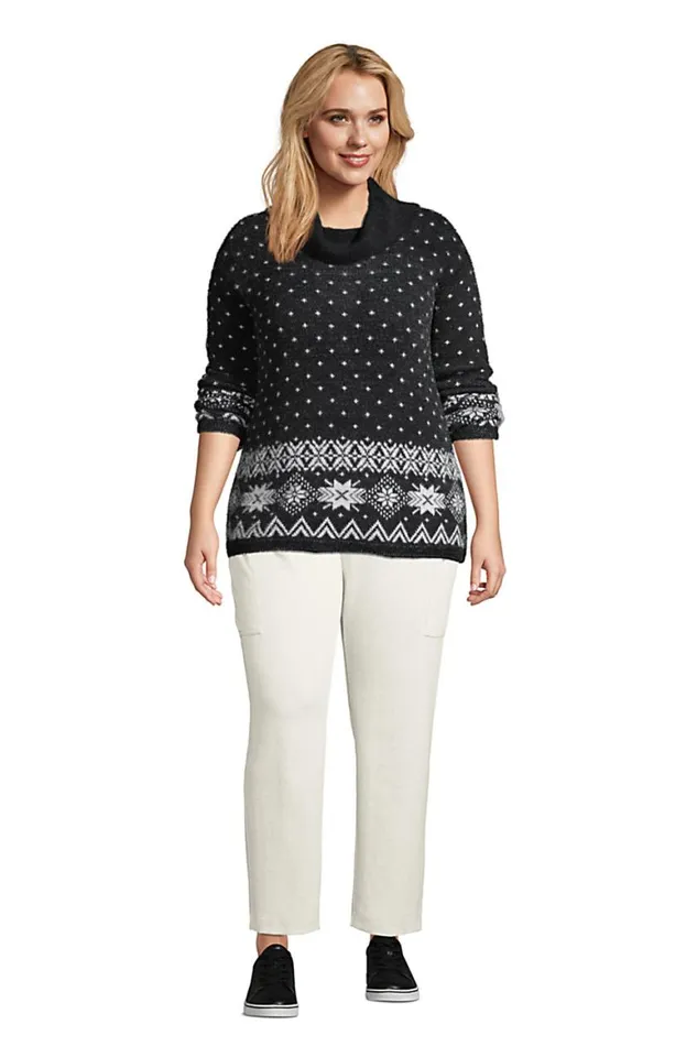 Lands039 End Sweaters Women Plus Size Eyelash Cowl Neck Sweater Black Lands039 End Sweaters Women Plus Size Eyelash Cowl Neck Sweater Black