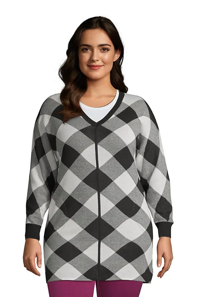 Lands039 End Sweaters Women Plus Size Fine Gauge Cotton Dolman Tunic Sweater 8211 Pattern Black Lands039 End Sweaters Women Plus Size Fine Gauge Cotton Dolman Tunic Sweater 8211 Pattern Black