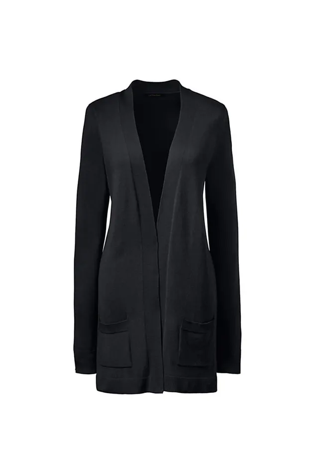 Lands039 End Sweaters Women Plus Size Performance Long Open Cardigan Black Lands039 End Sweaters Women Plus Size Performance Long Open Cardigan Black