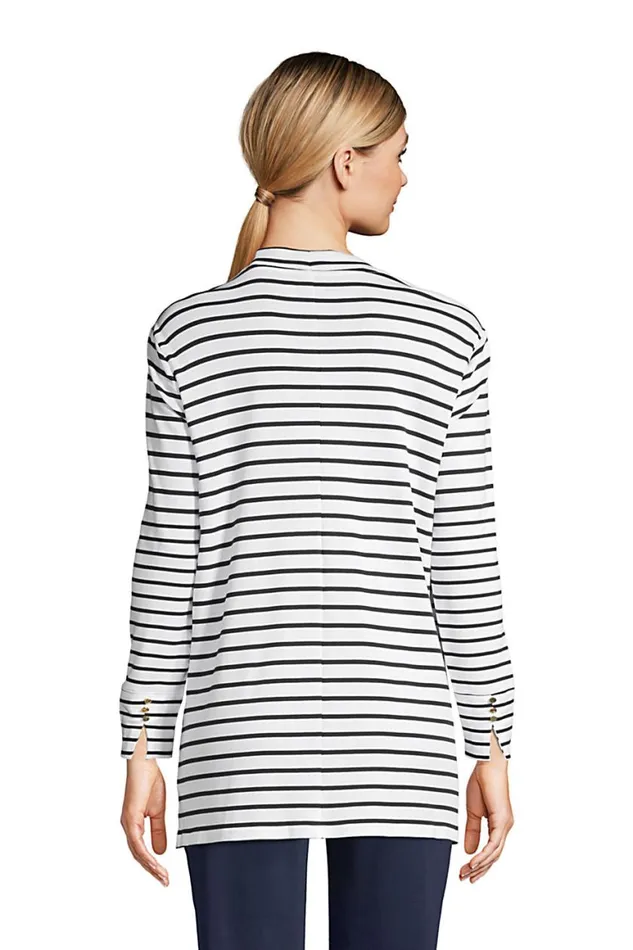Lands039 End Sweaters Women Supima Micro Modal Striped Open Knit Cardigan White Lands039 End Sweaters Women Supima Micro Modal Striped Open Knit Cardigan White