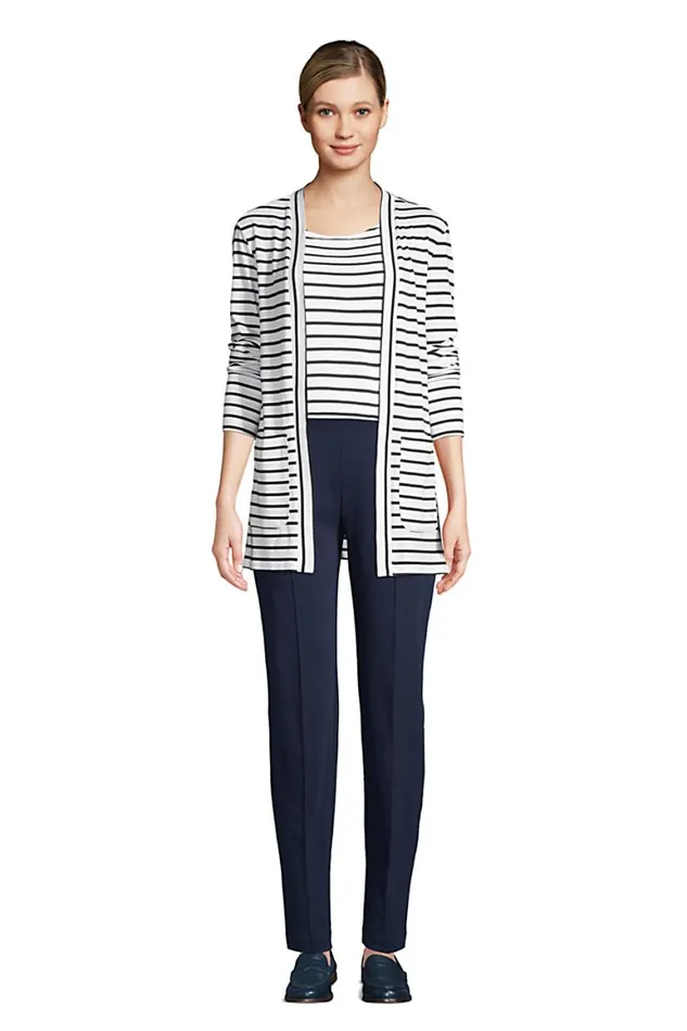 Lands039 End Sweaters Women Supima Micro Modal Striped Open Knit Cardigan White Lands039 End Sweaters Women Supima Micro Modal Striped Open Knit Cardigan White