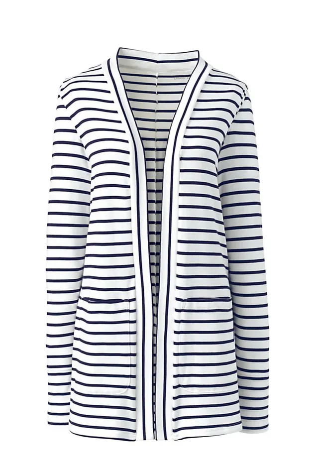 Lands039 End Sweaters Women Supima Micro Modal Striped Open Knit Cardigan White Lands039 End Sweaters Women Supima Micro Modal Striped Open Knit Cardigan White