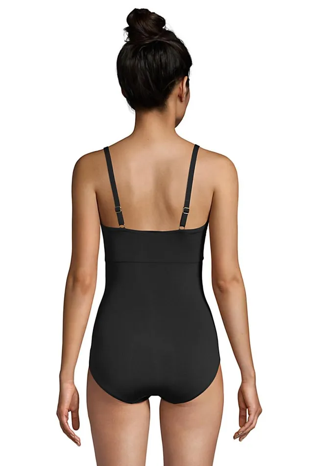Lands039 End Swimsuits Women Chlorine Resistant Adjustable Vneck One Piece Swimsuit Adjustable Straps Black Lands039 End Swimsuits Women Chlorine Resistant Adjustable Vneck One Piece Swimsuit Adjustable Straps Black