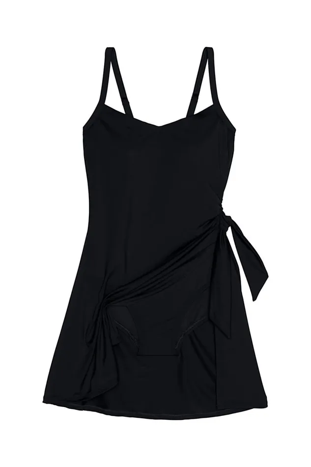 Lands039 End Swimsuits Women Chlorine Resistant Sweetheart Swim Dress One Piece Swimsuit Adjustable Straps Black Lands039 End Swimsuits Women Chlorine Resistant Sweetheart Swim Dress One Piece Swimsuit Adjustable Straps Black