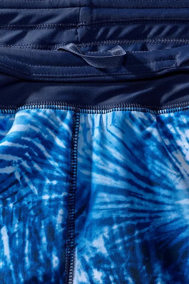 Lands039 End Swimsuits Women Plus Size 3034 Quick Dry Elastic Waist Board Shorts Swim Coverup Shorts With Panty Print Deep Sea Navy Tie Dye Palm