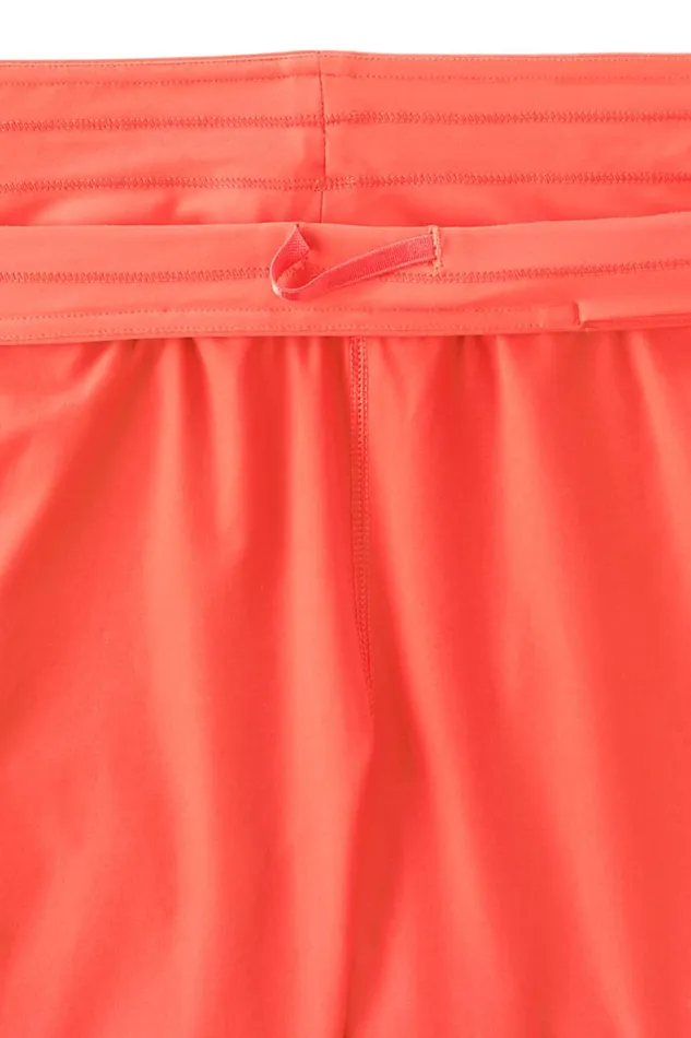 Lands039 End Swimsuits Women Plus Size 5034 Quick Dry Elastic Waist Board Shorts Swim Coverup Shorts With Panty Papaya Orange