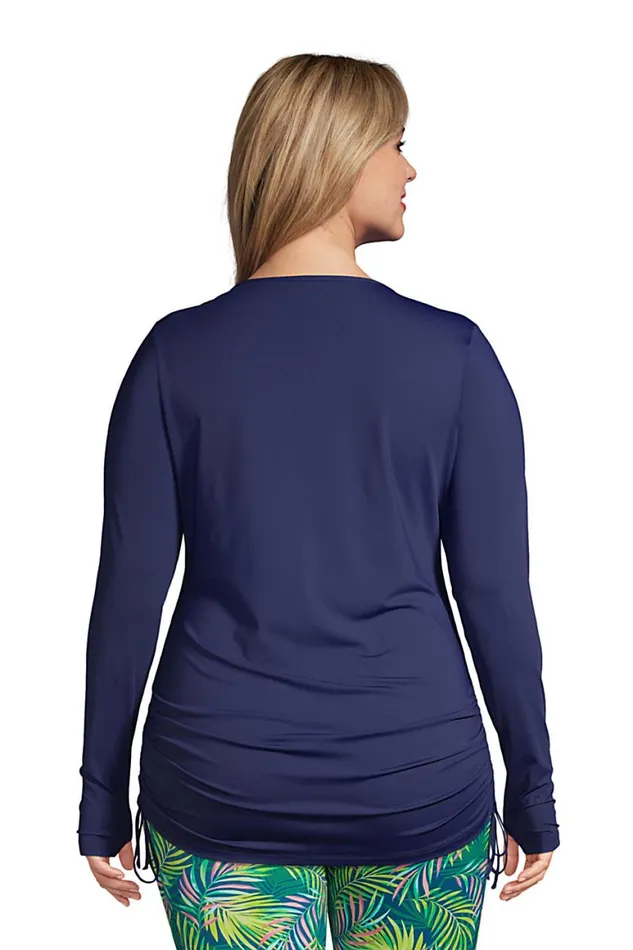 Lands039 End Swimsuits Women Plus Size Adjustable Long Sleeve Swim Tunic Rash Guard Upf 50 Sun Protection Modest Swim Tee Deep Sea Navy Lands039 End Swimsuits Women Plus Size Adjustable Long Sleeve Swim Tunic Rash Guard Upf 50 Sun Protection Modest Swim Tee Deep Sea Navy
