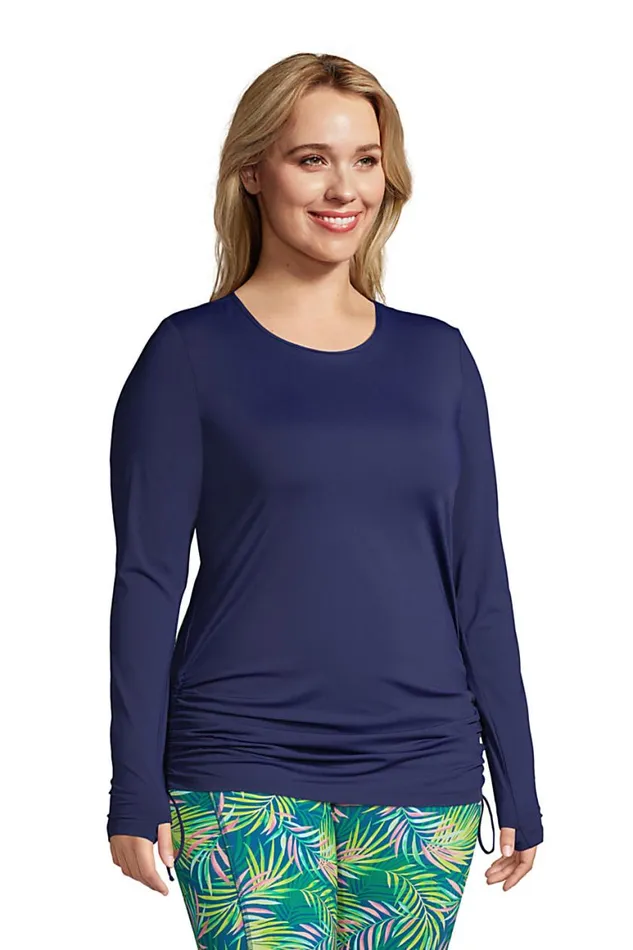 Lands039 End Swimsuits Women Plus Size Adjustable Long Sleeve Swim Tunic Rash Guard Upf 50 Sun Protection Modest Swim Tee Deep Sea Navy Lands039 End Swimsuits Women Plus Size Adjustable Long Sleeve Swim Tunic Rash Guard Upf 50 Sun Protection Modest Swim Tee Deep Sea Navy