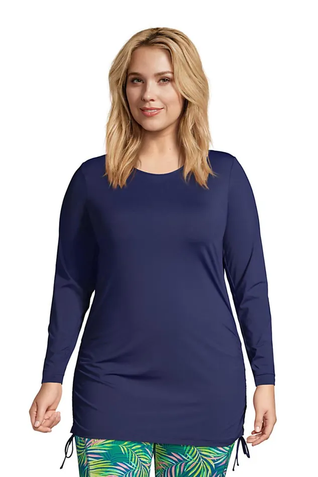 Lands039 End Swimsuits Women Plus Size Adjustable Long Sleeve Swim Tunic Rash Guard Upf 50 Sun Protection Modest Swim Tee Deep Sea Navy Lands039 End Swimsuits Women Plus Size Adjustable Long Sleeve Swim Tunic Rash Guard Upf 50 Sun Protection Modest Swim Tee Deep Sea Navy