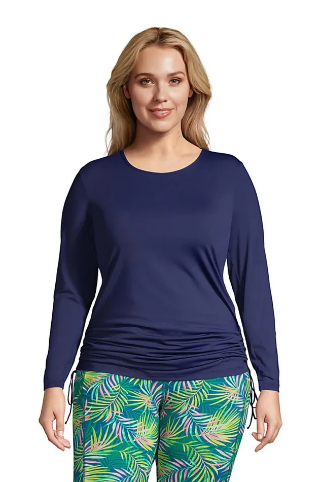 Lands039 End Swimsuits Women Plus Size Adjustable Long Sleeve Swim Tunic Rash Guard Upf 50 Sun Protection Modest Swim Tee Deep Sea Navy Lands039 End Swimsuits Women Plus Size Adjustable Long Sleeve Swim Tunic Rash Guard Upf 50 Sun Protection Modest Swim Tee Deep Sea Navy