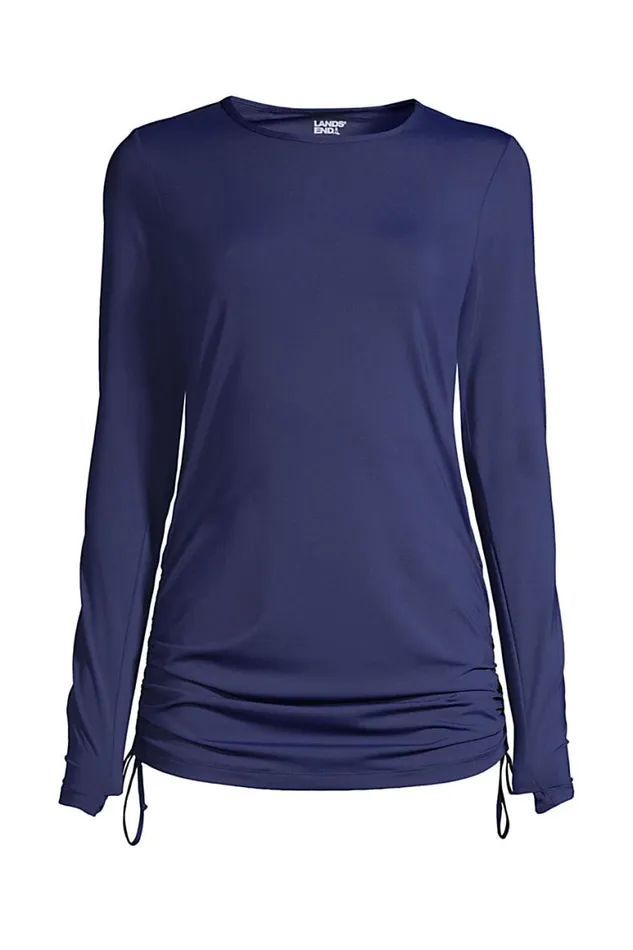 Lands039 End Swimsuits Women Plus Size Adjustable Long Sleeve Swim Tunic Rash Guard Upf 50 Sun Protection Modest Swim Tee Deep Sea Navy Lands039 End Swimsuits Women Plus Size Adjustable Long Sleeve Swim Tunic Rash Guard Upf 50 Sun Protection Modest Swim Tee Deep Sea Navy