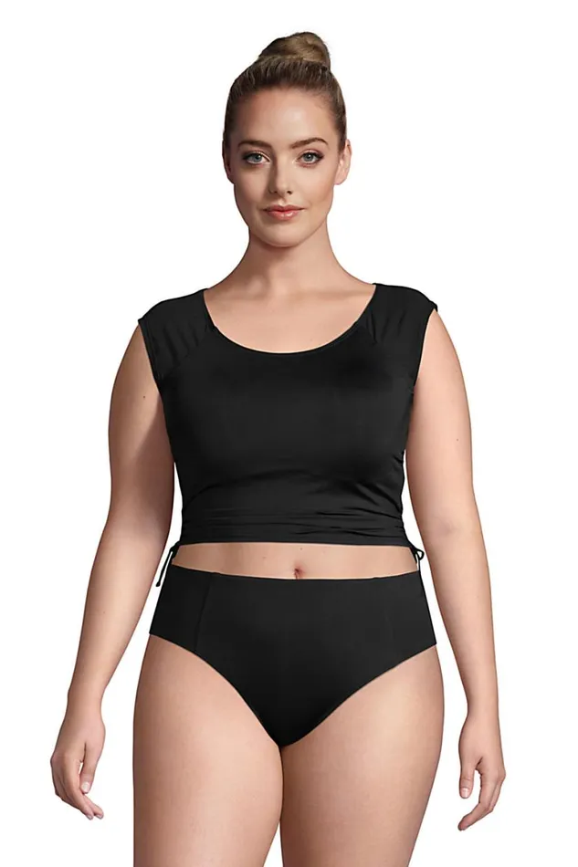 Lands039 End Swimsuits Women Plus Size Chlorine Resistant Adjustable Cap Sleeve Bikini Top Swimsuit Black Lands039 End Swimsuits Women Plus Size Chlorine Resistant Adjustable Cap Sleeve Bikini Top Swimsuit Black
