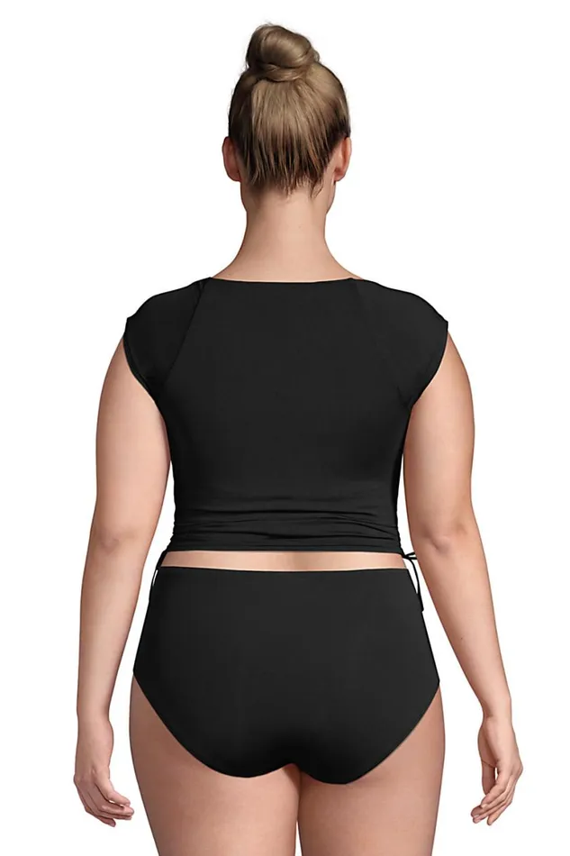 Lands039 End Swimsuits Women Plus Size Chlorine Resistant Adjustable Cap Sleeve Bikini Top Swimsuit Black Lands039 End Swimsuits Women Plus Size Chlorine Resistant Adjustable Cap Sleeve Bikini Top Swimsuit Black