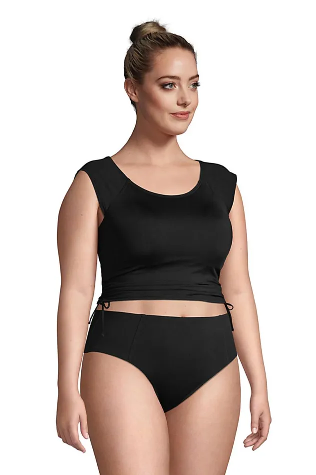 Lands039 End Swimsuits Women Plus Size Chlorine Resistant Adjustable Cap Sleeve Bikini Top Swimsuit Black Lands039 End Swimsuits Women Plus Size Chlorine Resistant Adjustable Cap Sleeve Bikini Top Swimsuit Black