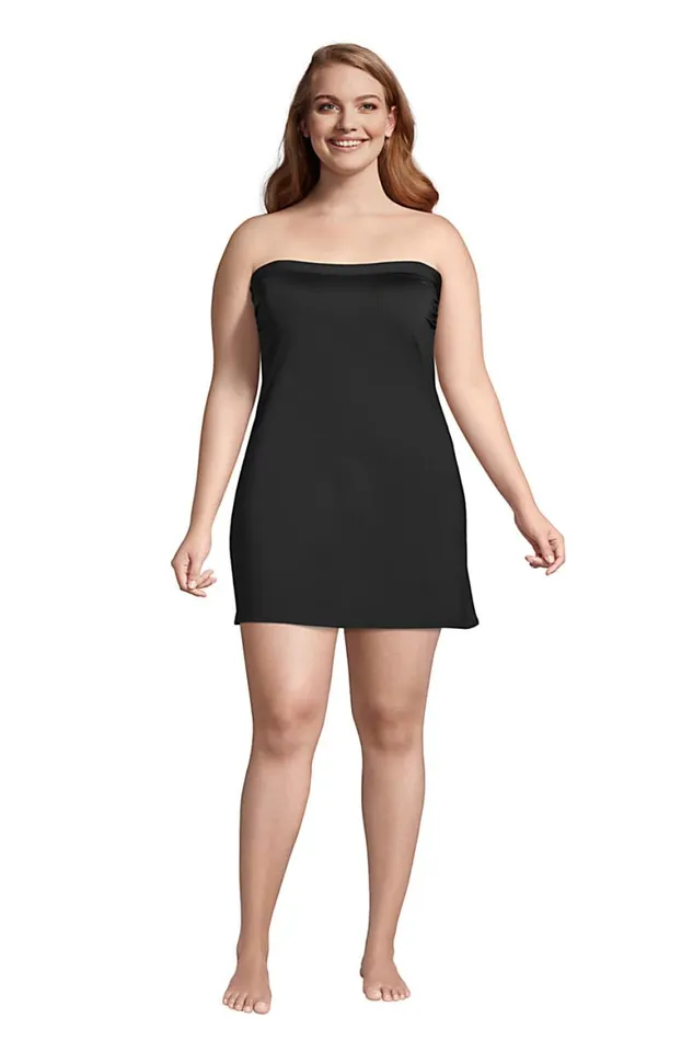 Lands039 End Swimsuits Women Plus Size Chlorine Resistant Bandeau Dresskini Swimsuit Top Removable Adjustable Straps Black Lands039 End Swimsuits Women Plus Size Chlorine Resistant Bandeau Dresskini Swimsuit Top Removable Adjustable Straps Black