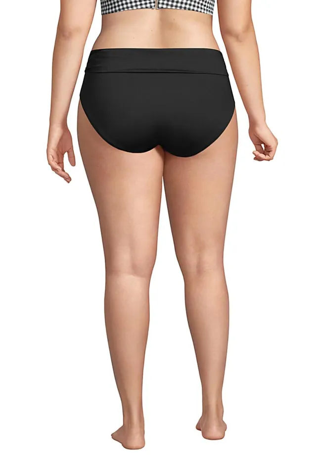 Lands039 End Swimsuits Women Plus Size Chlorine Resistant Fold Over Mid Waist Bikini Bottoms Black Lands039 End Swimsuits Women Plus Size Chlorine Resistant Fold Over Mid Waist Bikini Bottoms Black