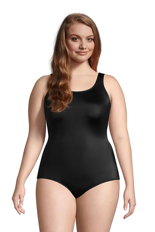 Lands039 End Swimsuits Women Plus Size Chlorine Resistant Scoop Neck Soft Cup Tugless Sporty One Piece Swimsuit Black Lands039 End Swimsuits Women Plus Size Chlorine Resistant Scoop Neck Soft Cup Tugless Sporty One Piece Swimsuit Black