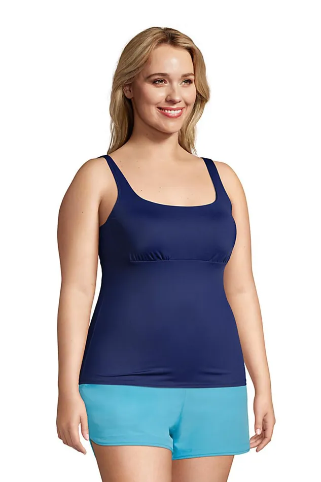 Lands039 End Swimsuits Women Plus Size Mastectomy Chlorine Resistant Square Neck Tankini Top Swimsuit Adjustable Straps Deep Sea Navy Lands039 End Swimsuits Women Plus Size Mastectomy Chlorine Resistant Square Neck Tankini Top Swimsuit Adjustable Straps Deep Sea Navy
