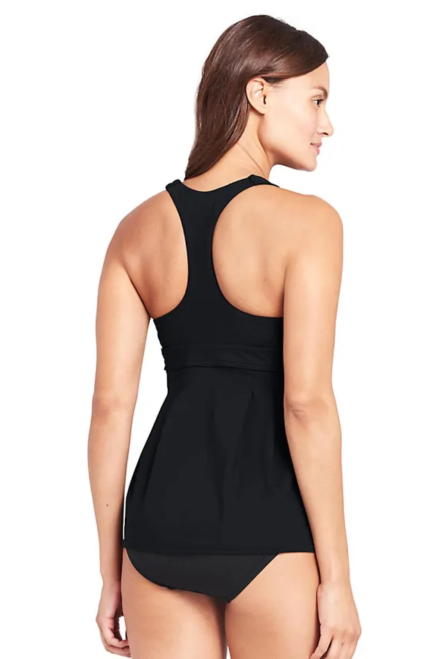 Lands039 End Swimsuits Women Swing Tankini Top Black
