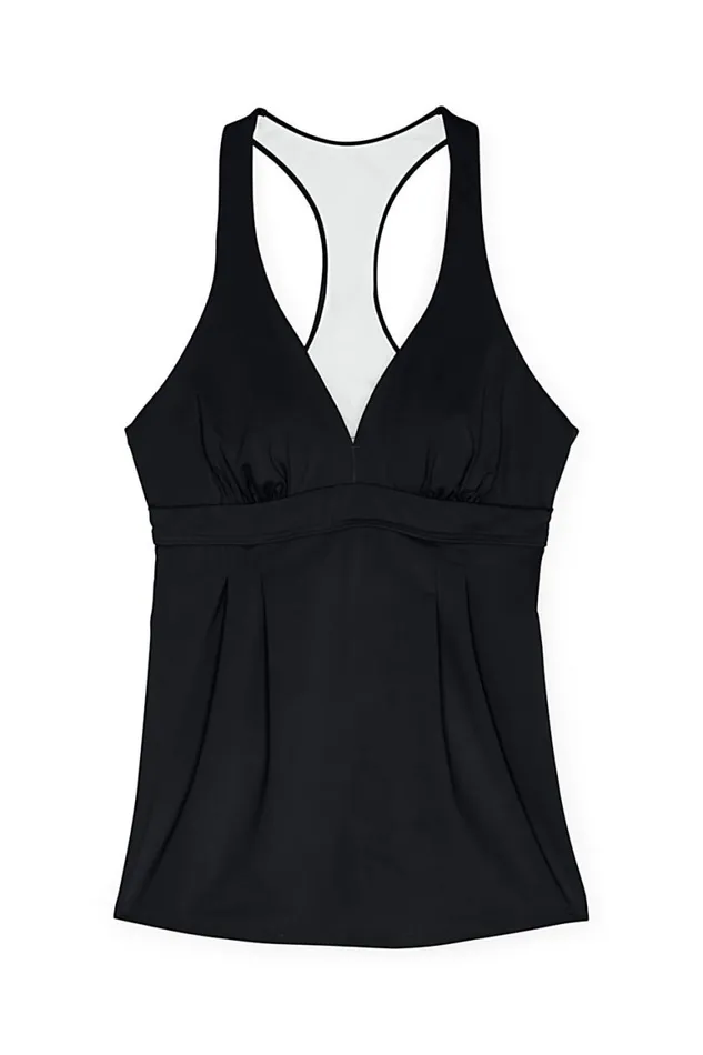 Lands039 End Swimsuits Women Swing Tankini Top Black