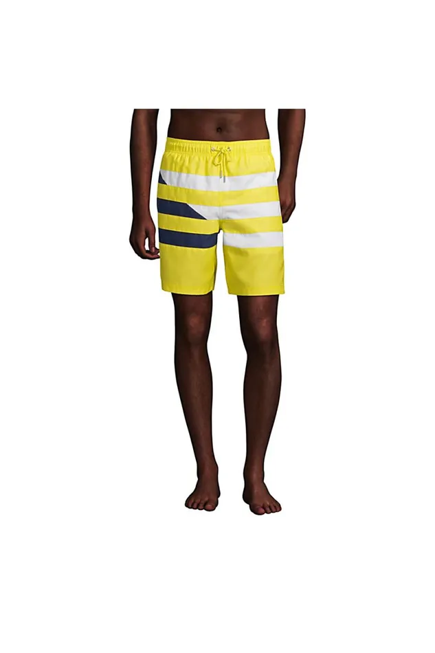 Lands039 End Swimwear Men Big 8034 Solid Volley Swim Trunks Yellow