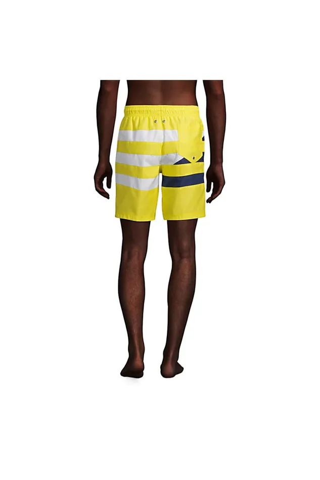 Lands039 End Swimwear Men Big 8034 Solid Volley Swim Trunks Yellow