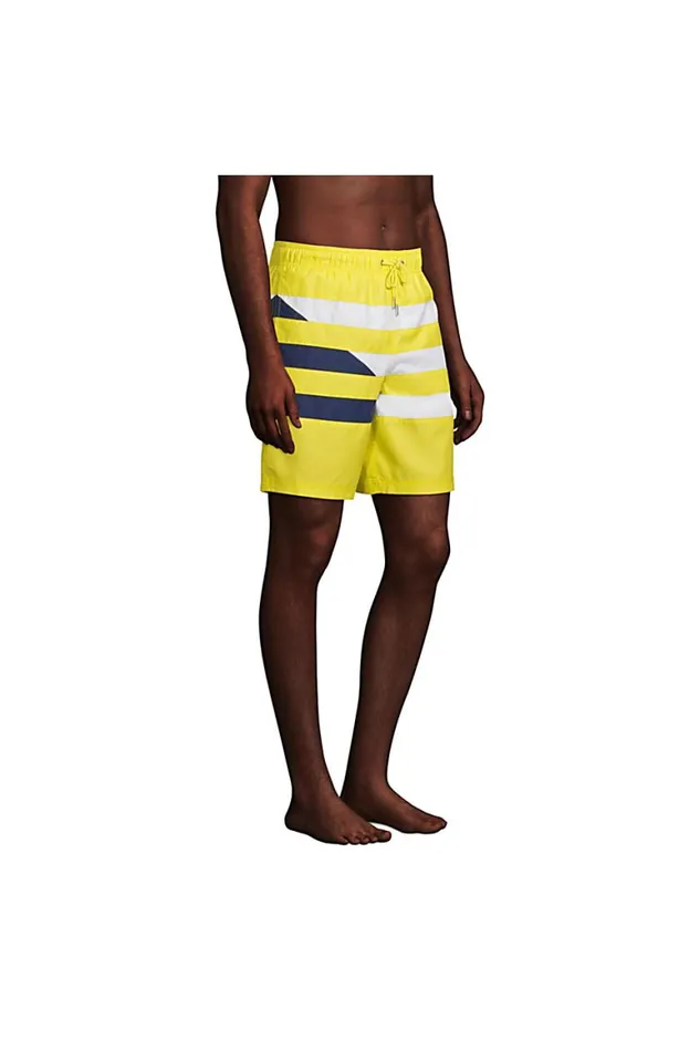Lands039 End Swimwear Men Big 8034 Solid Volley Swim Trunks Yellow