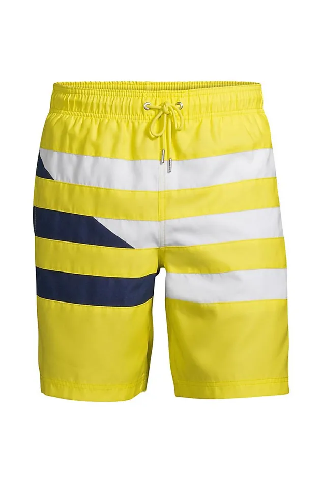 Lands039 End Swimwear Men Big 8034 Solid Volley Swim Trunks Yellow