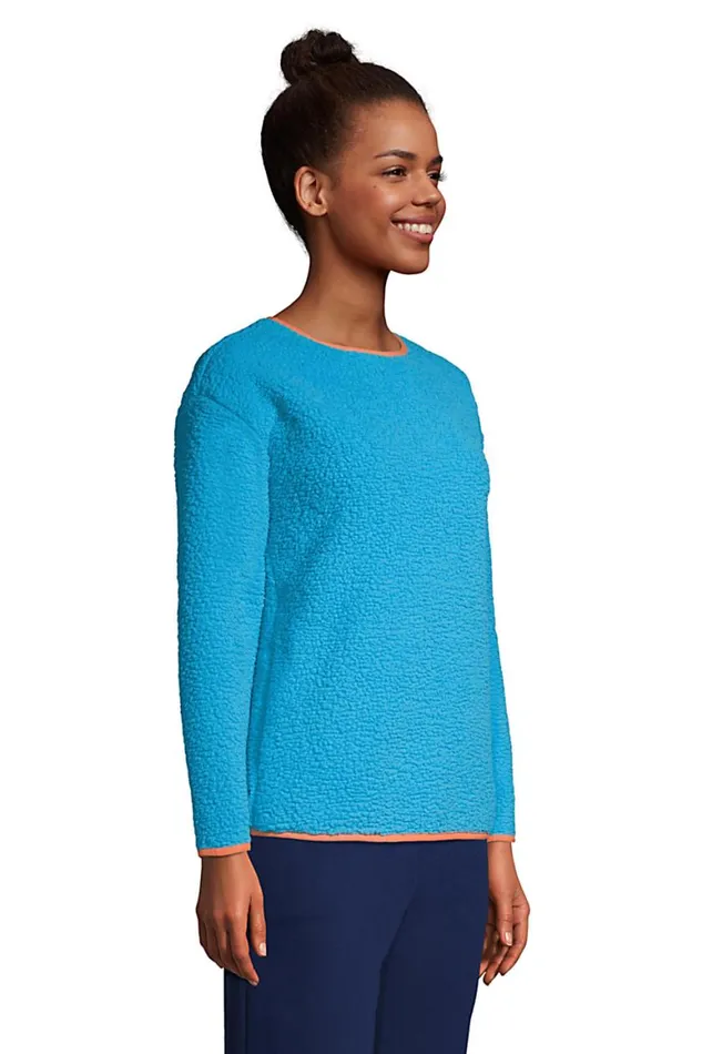 Lands039 End Tops and Tees Women Long Sleeve Sherpa Fleece Sweatshirt Hot Pink Lands039 End Tops and Tees Women Long Sleeve Sherpa Fleece Sweatshirt Hot Pink