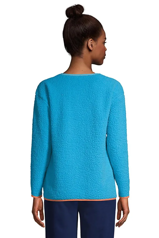 Lands039 End Tops and Tees Women Long Sleeve Sherpa Fleece Sweatshirt Hot Pink Lands039 End Tops and Tees Women Long Sleeve Sherpa Fleece Sweatshirt Hot Pink
