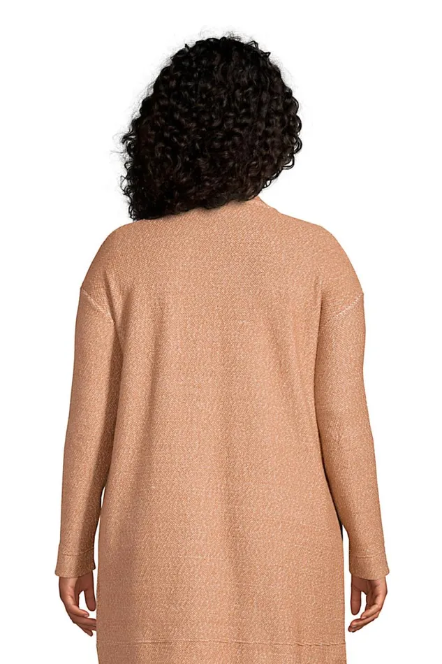 Lands039 End Tops and Tees Women Plus Size Long Sleeve Textured Open Cardigan Ivory Marl Lands039 End Tops and Tees Women Plus Size Long Sleeve Textured Open Cardigan Ivory Marl