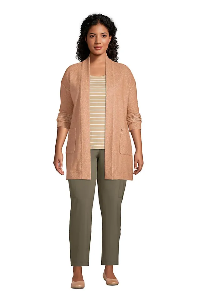 Lands039 End Tops and Tees Women Plus Size Long Sleeve Textured Open Cardigan Ivory Marl Lands039 End Tops and Tees Women Plus Size Long Sleeve Textured Open Cardigan Ivory Marl