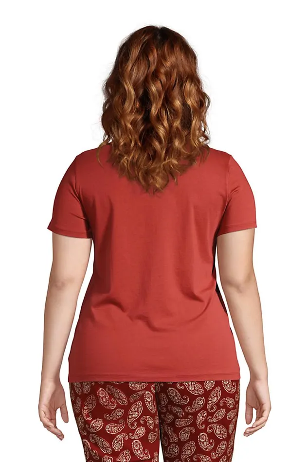 Lands039 End Tops and Tees Women Plus Size Relaxed Supima Cotton Short Sleeve Crewneck Tshirt Ivory Square Paisley Lands039 End Tops and Tees Women Plus Size Relaxed Supima Cotton Short Sleeve Crewneck Tshirt Ivory Square Paisley