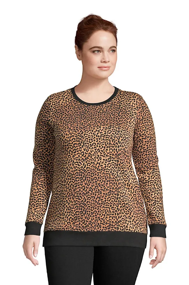 Lands039 End Tops and Tees Women Plus Size Serious Sweats Crewneck Long Sleeve Sweatshirt Tunic Soft Mojave Rose Multi Stripe Lands039 End Tops and Tees Women Plus Size Serious Sweats Crewneck Long Sleeve Sweatshirt Tunic Soft Mojave Rose Multi Stripe