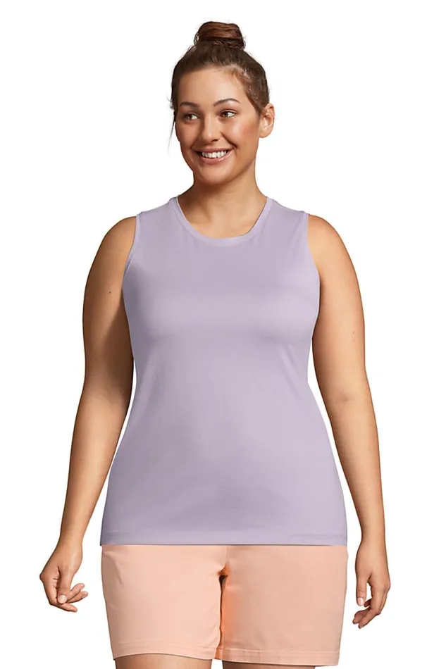 Lands039 End Tops and Tees Women Plus Size Supima Cotton Crew Neck Tank Top Lavender Cloud Lands039 End Tops and Tees Women Plus Size Supima Cotton Crew Neck Tank Top Lavender Cloud