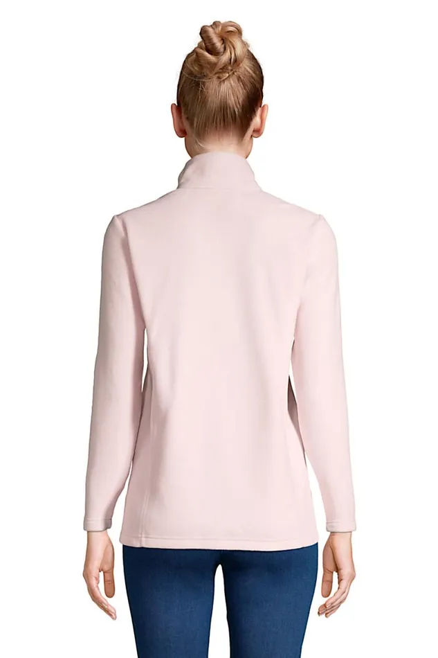 Lands039 End Tops and Tees Women Quarter Zip Fleece Pullover Top Soft Tea Rose Lands039 End Tops and Tees Women Quarter Zip Fleece Pullover Top Soft Tea Rose