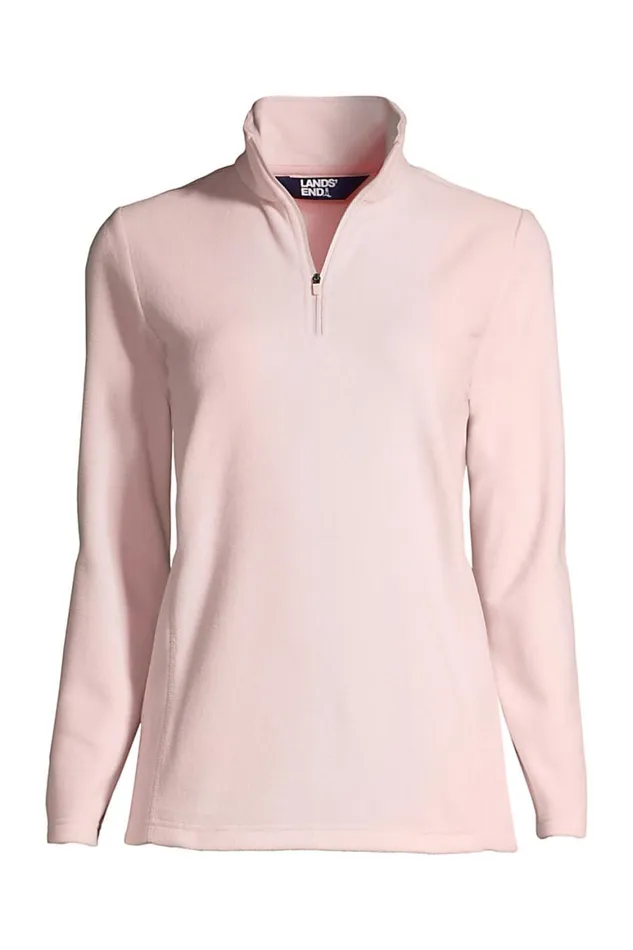 Lands039 End Tops and Tees Women Quarter Zip Fleece Pullover Top Soft Tea Rose Lands039 End Tops and Tees Women Quarter Zip Fleece Pullover Top Soft Tea Rose