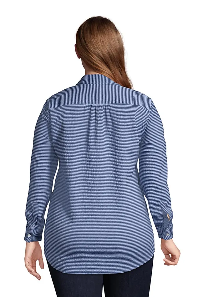 Lands039 End Tunic Tops Women Plus Size Reversible Boyfriend Fit Long Sleeve Tunic Top Soft Tea Rose Stripe Lands039 End Tunic Tops Women Plus Size Reversible Boyfriend Fit Long Sleeve Tunic Top Soft Tea Rose Stripe