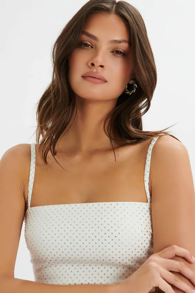 Lavish Alice Suiting DINA Crystal Embellished Bandeau In White White 8211 Women Lavish Alice Suiting DINA Crystal Embellished Bandeau In White White 8211 Women