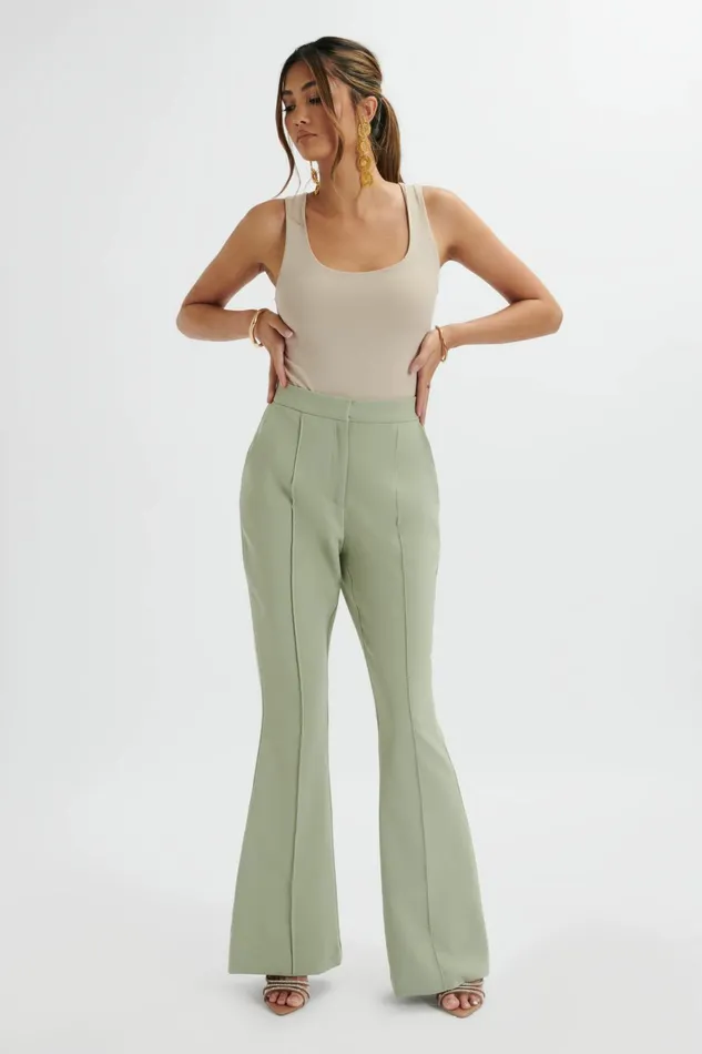 Lavish Alice Suiting EMELIE Fit and Flare Trousers In Sage Green Sage Green 8211 Women